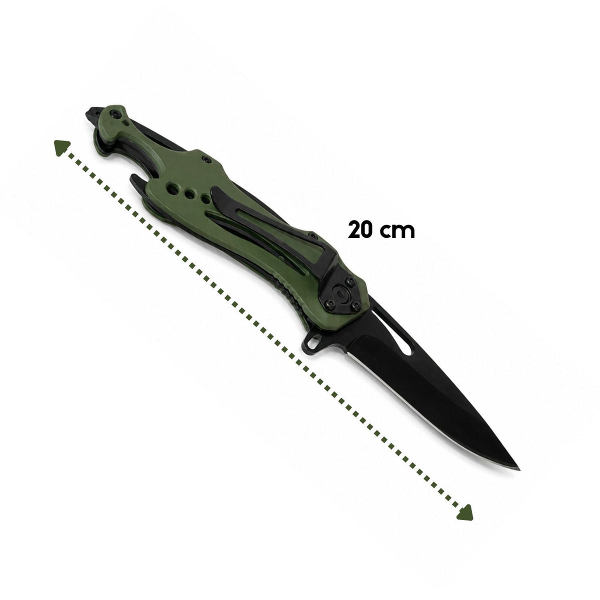 Navaja plegable táctica con rompecristales, clip y bloqueo, 12 cm (JF952) - foto 4