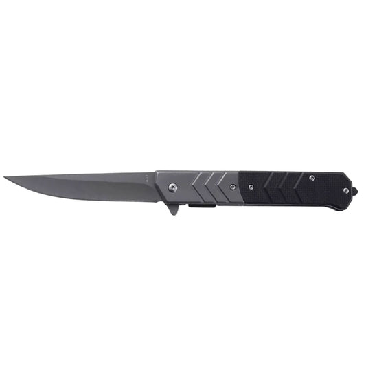 Navaja plegable de acero inoxidable con clip, 22.5 cm abierta