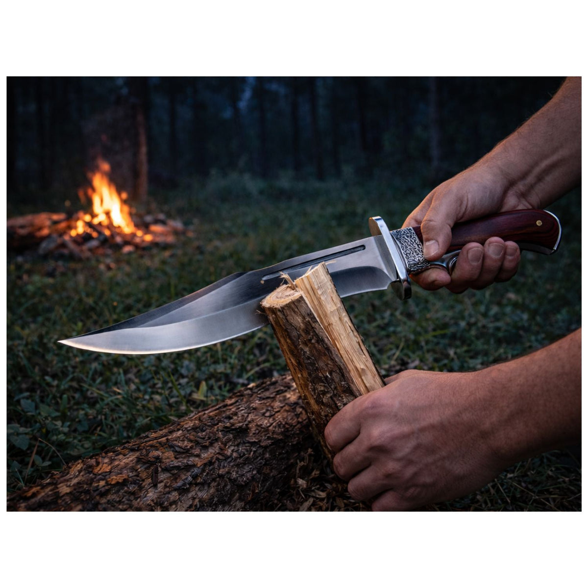 Cuchillo estilo Bowie con funda y mango ergonómico, 32 cm - foto 4