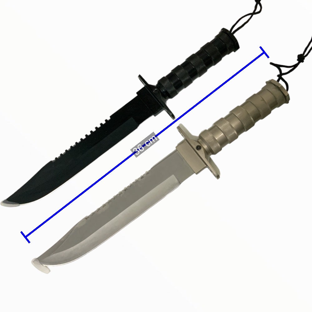 Cuchillo estilo Rambo de acero con funda, brújula y anzuelos JFA1 - foto 2