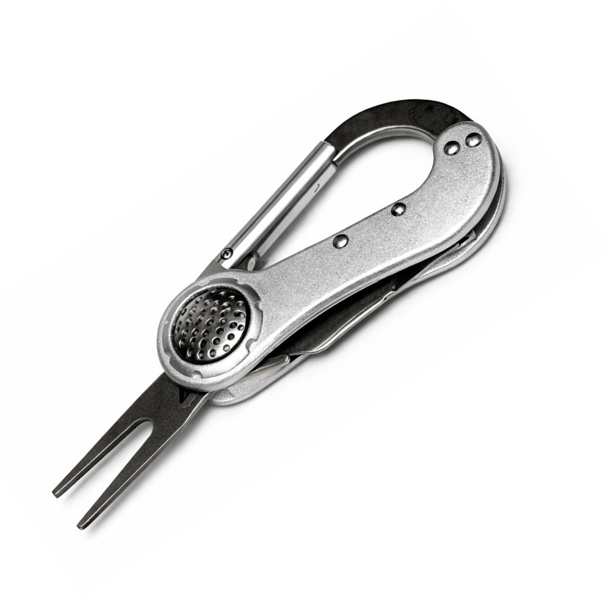 Mosquetón multiherramienta con alicate y tenedor plegable, 9 cm - foto 4