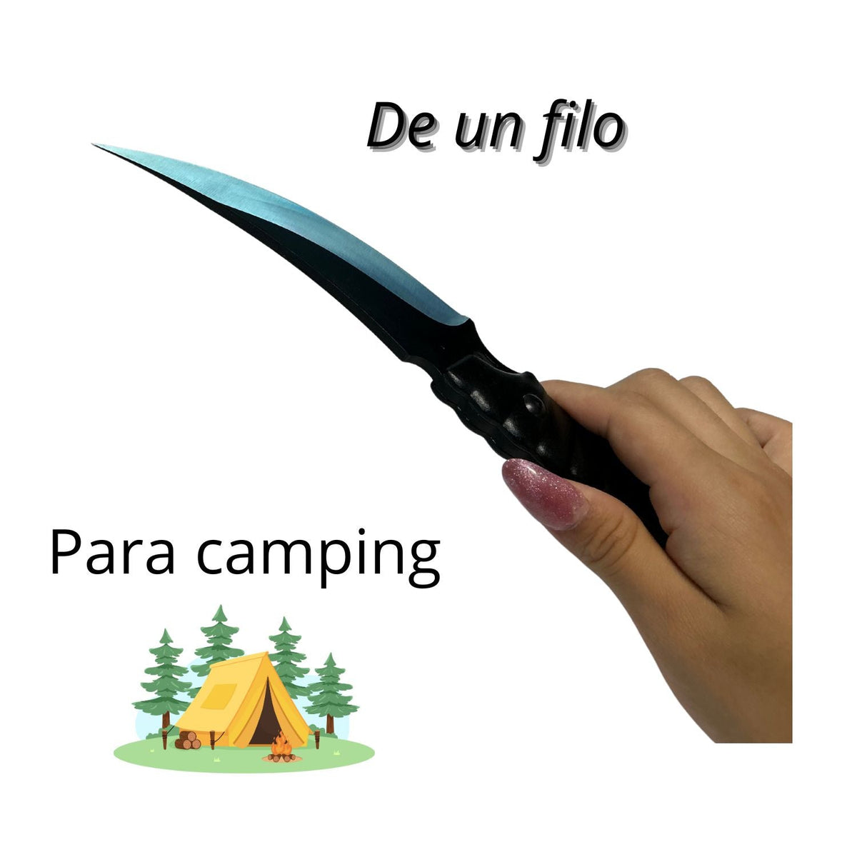 Cuchillo de acero inoxidable con funda para camping JFF882 - foto 3