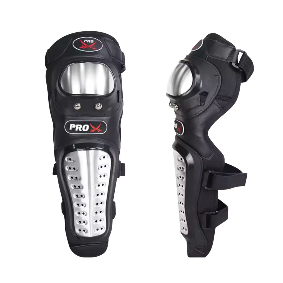 Kit de rodilleras y coderas para moto en acero inoxidable ajustable - foto 6