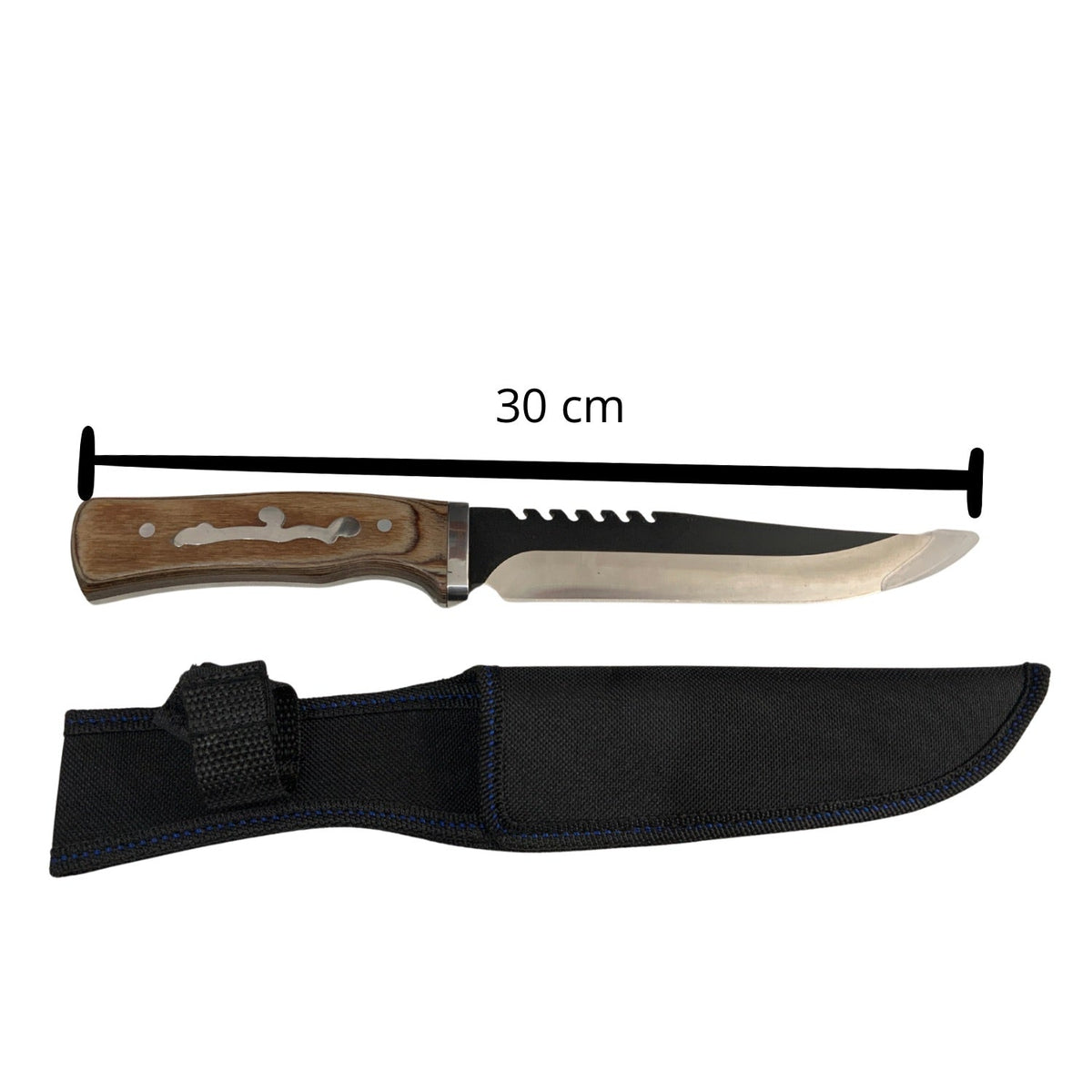 Cuchillo multifunción con sierra, funda y mango tipo madera JFK37 - foto 2