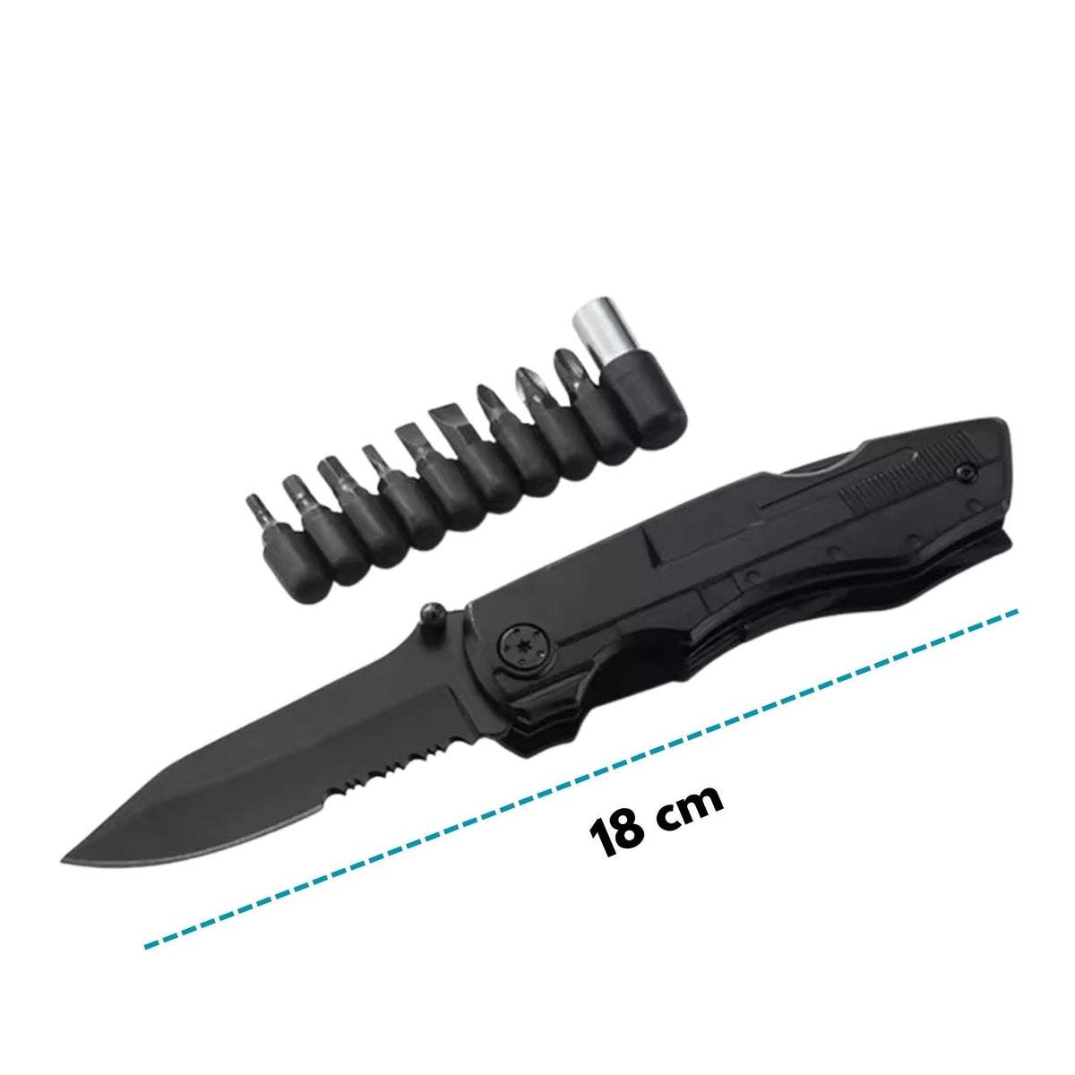 Multiherramienta plegable 17 en 1 con alicate, set de puntas y funda - foto 2