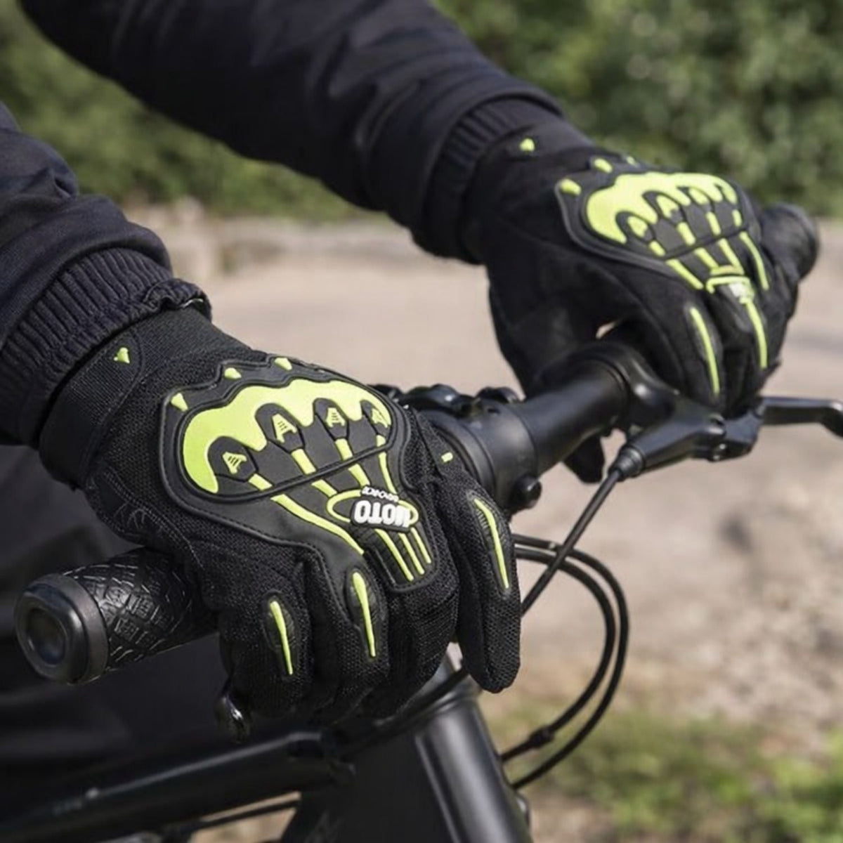 Guantes de ciclismo y moto con protección rígida en nudillos - foto 2
