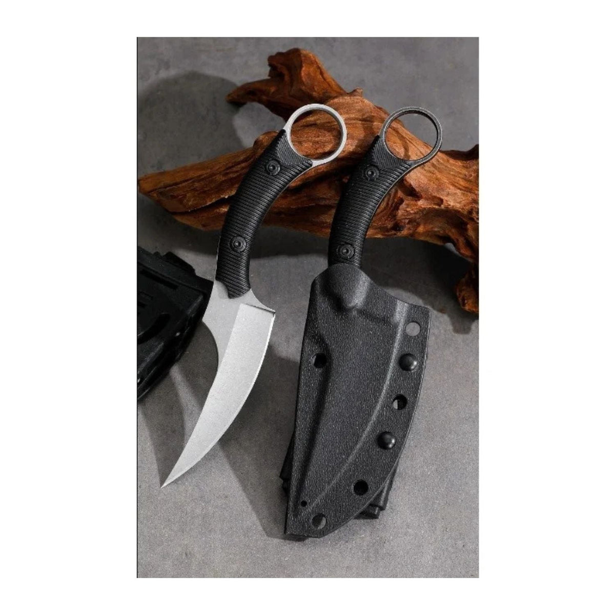 Cuchillo de garra con funda de polímero y clip
