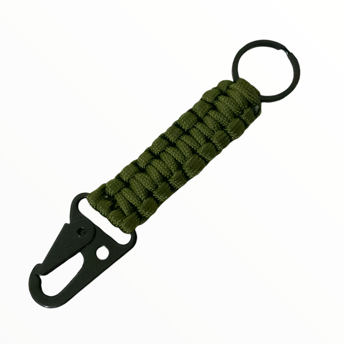 Mini mosquetón con paracord en verde, modelo JFXGJ4