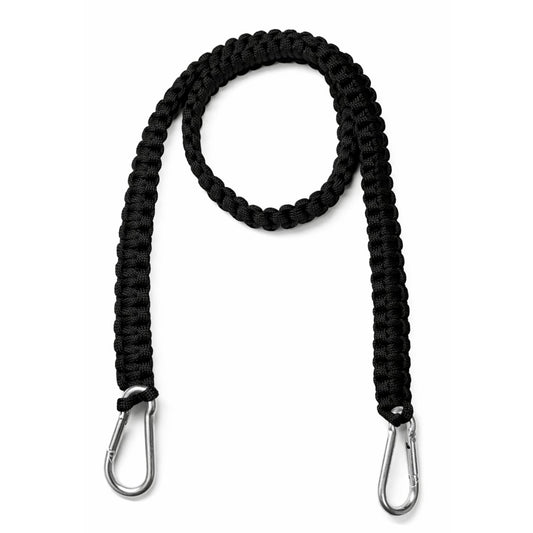 Correa de paracord de 77 cm con dos mosquetones metálicos
