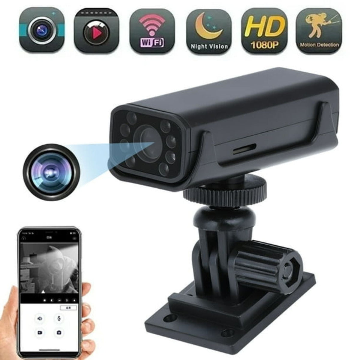 Mini cámara HD 1080P inalámbrica con visión nocturna y WiFi JKA10 - foto 3