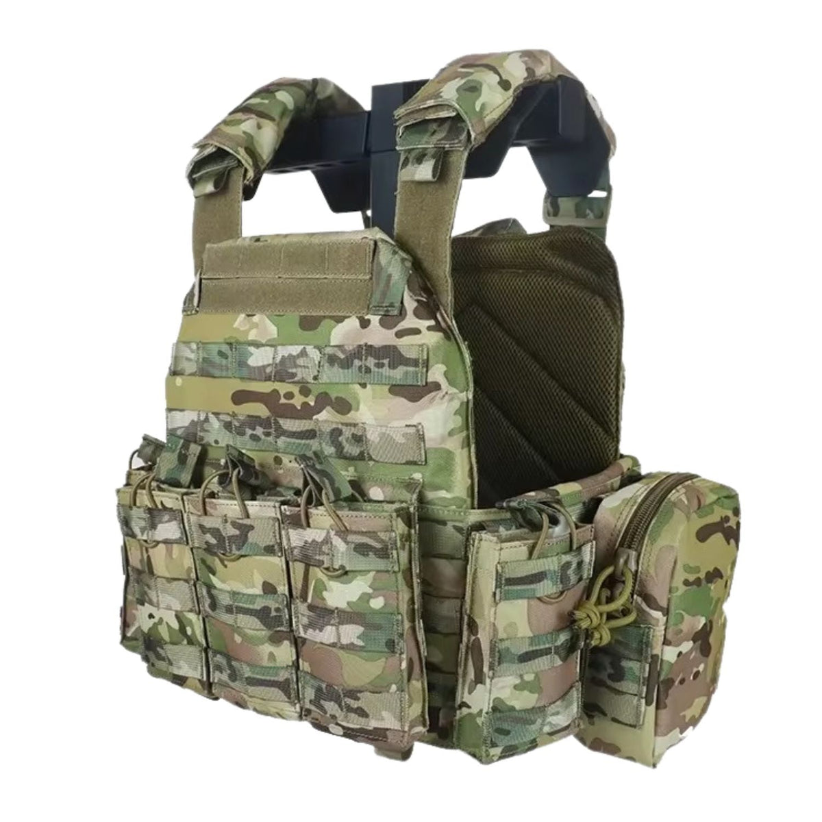 Chaleco táctico portaplacas MOLLE multicam con porta cargadores - foto 2