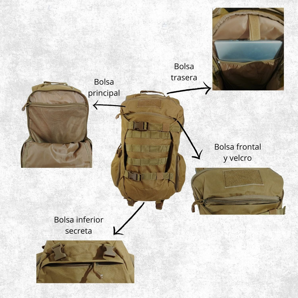 Mochila impermeabilizada de 35 L con varios compartimentos JYB125 - foto 4