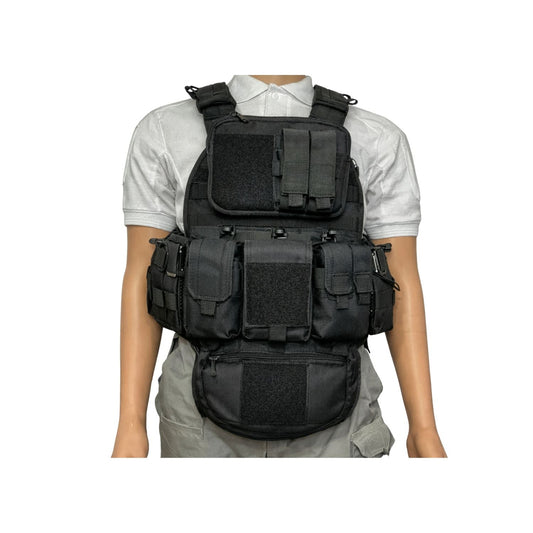 Chaleco táctico modular con sistema MOLLE y liberación rápida