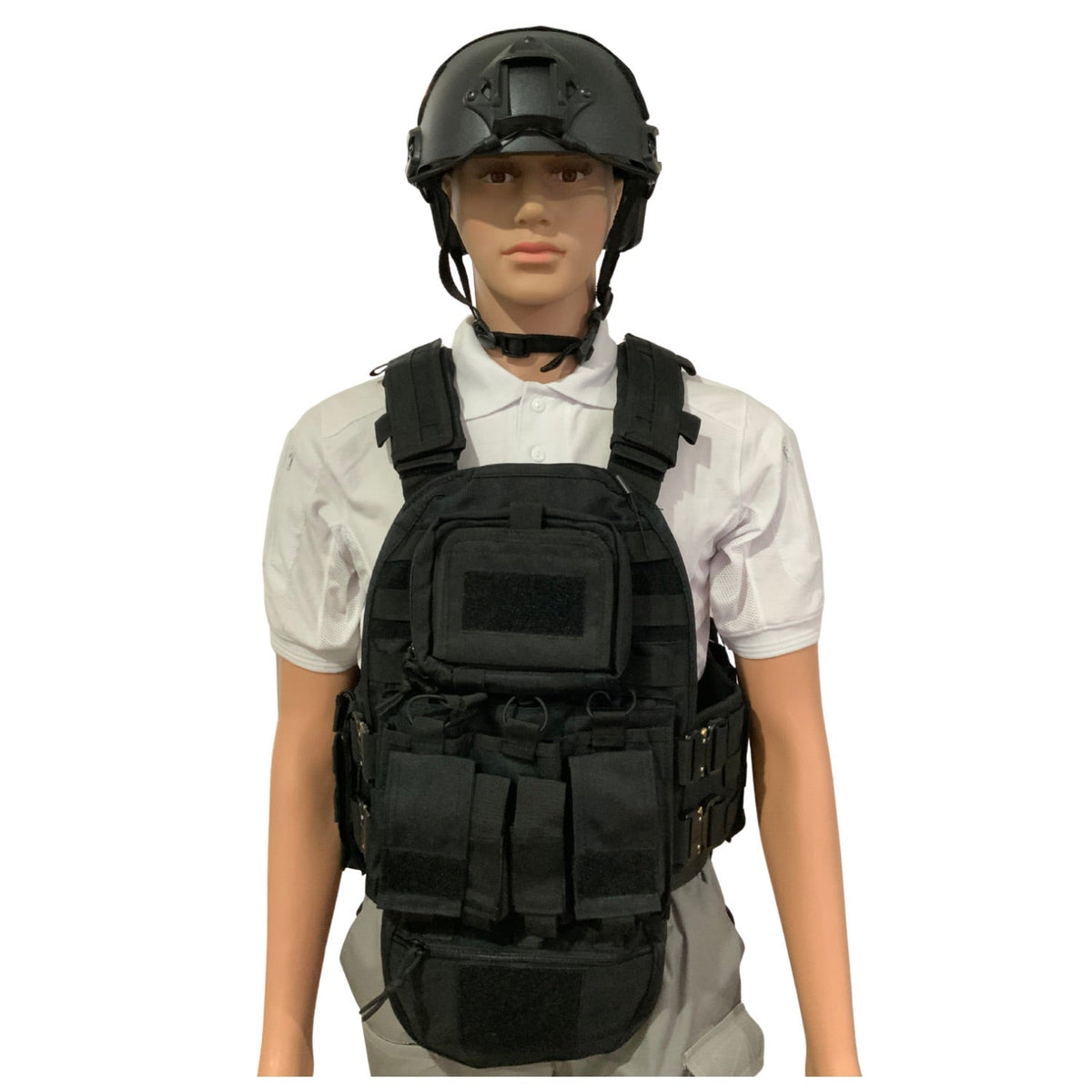 Chaleco táctico premium MOLLE con hebillas rápidas y bolsas desmontables