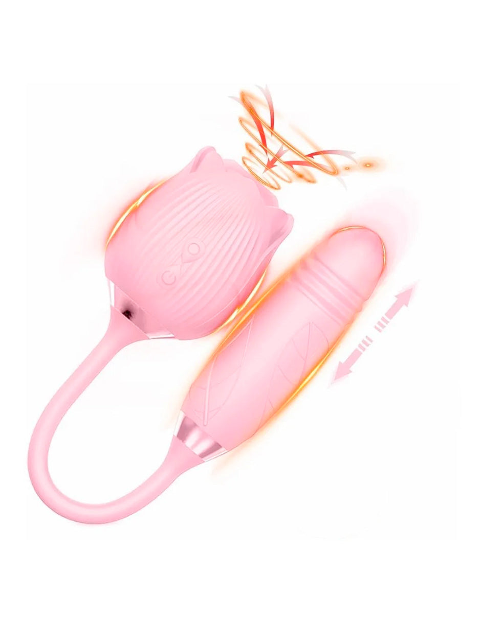 Vibrador Succión De Clítoris Rosa Punto G Con Huevo Vibra