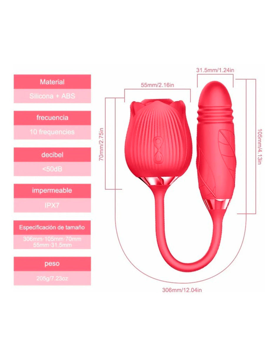 Vibrador Succión De Clítoris Rosa Punto G Con Huevo Vibra