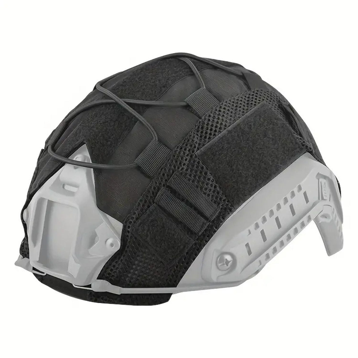 Cubierta de malla de nylon para casco con cuerda elástica