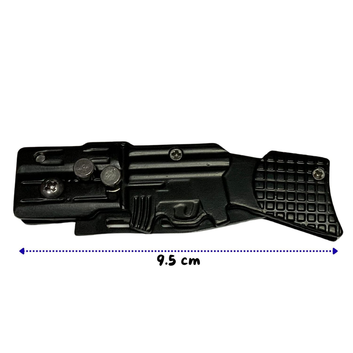 Navaja plegable negra drop point con clip y seguro, 17 cm - foto 3