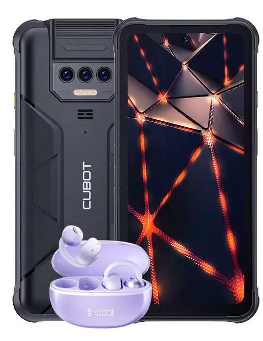 SmartPhone King Kong 8 Dual SIM 256 GB Negro 6 GB RAM + Auriculares Inalámbricos Con Clip Morado