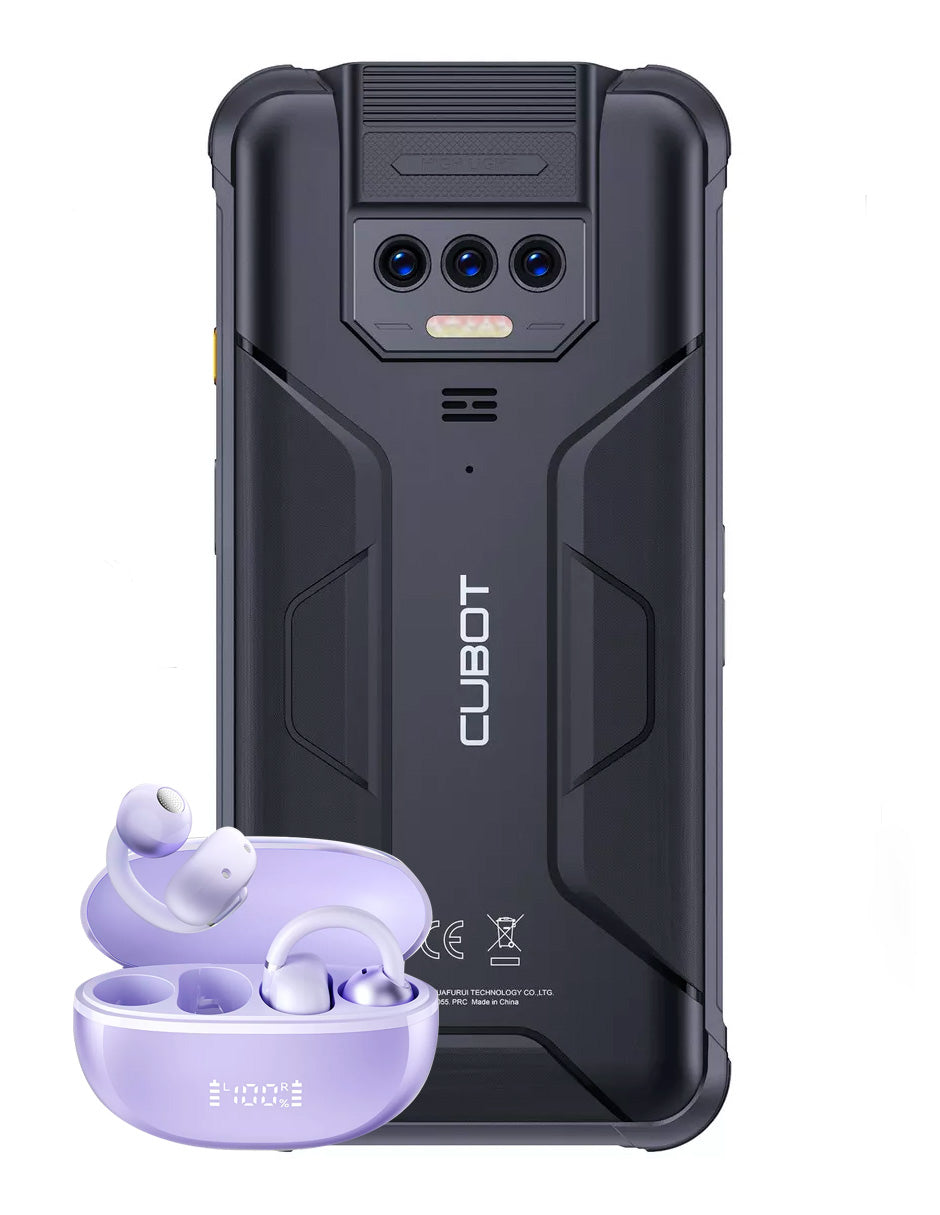 SmartPhone King Kong 8 Dual SIM 256 GB Negro 6 GB RAM + Auriculares Inalámbricos Con Clip Morado