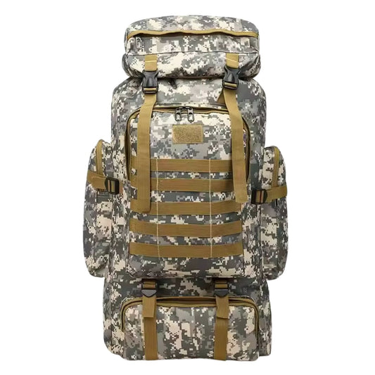 Saco de avío táctico de 41 litros gris pixel en tela Oxford con MOLLE