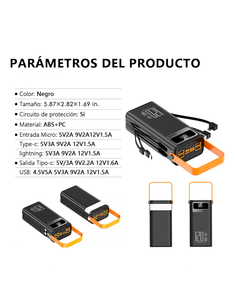 PowerBank LWMaster Negro Batería Portátil 50000mah