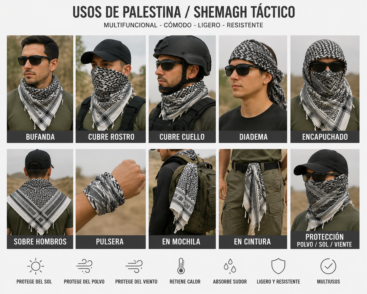 Pañuelo palestino camuflaje de algodón tipo shemagh LYWJ2 - foto 2