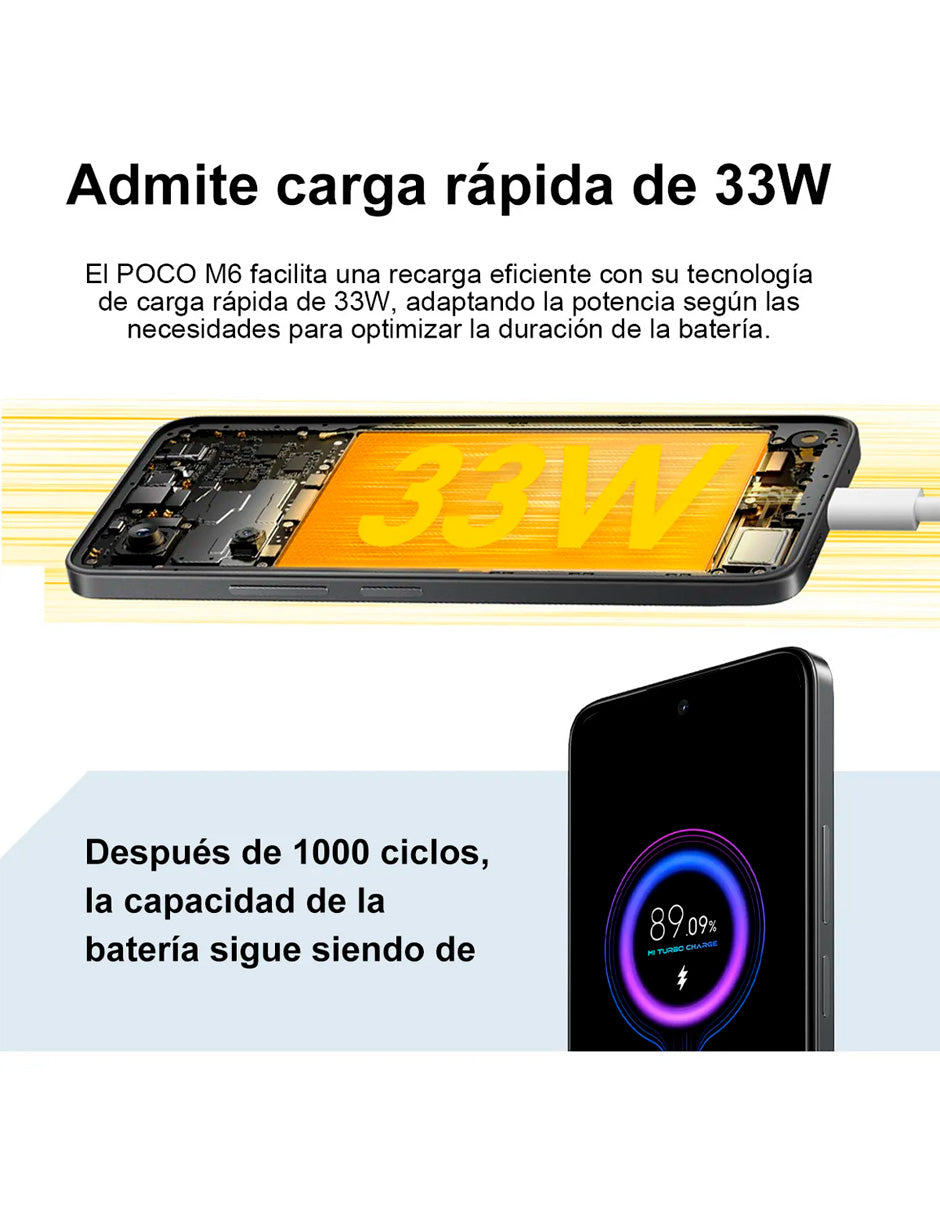 Celular M6 Dual SIM, con 8 GB de RAM y 256 GB de almacenamiento PLATA