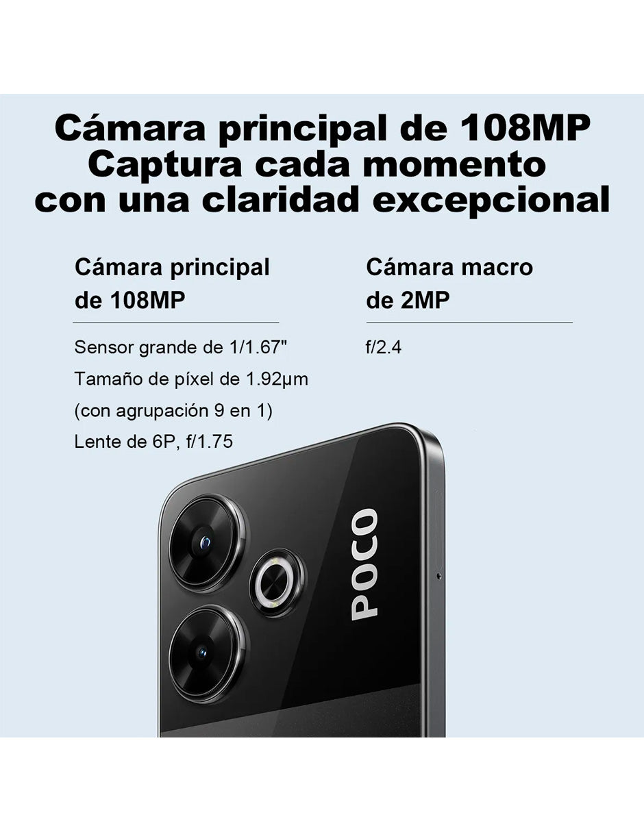 Celular M6 Dual SIM, con 8 GB de RAM y 256 GB de almacenamiento LILA