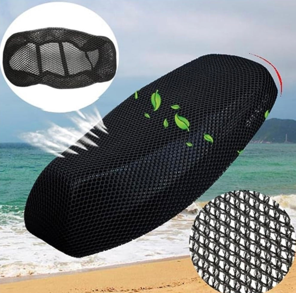 Funda 3D transpirable para asiento de motocicleta, color negro - foto 2