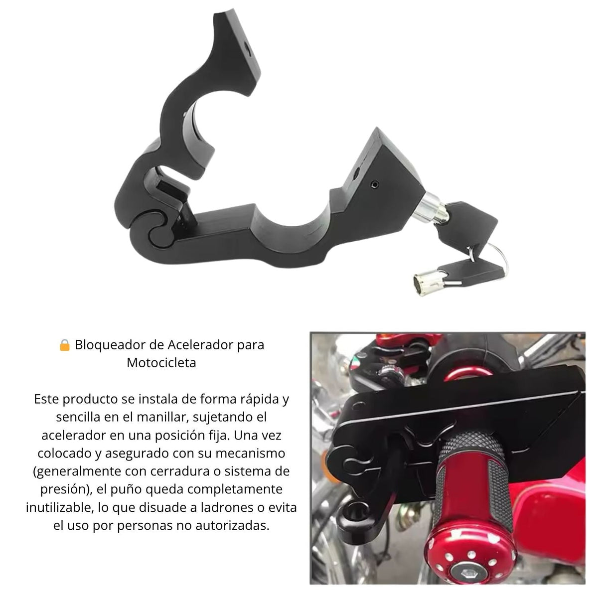 Cerradura antirrobo para acelerador de motocicleta MTC003 - foto 4
