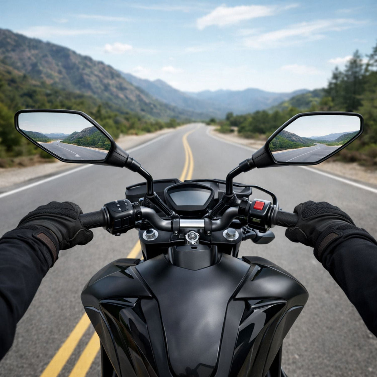 Espejos laterales universales para moto, diseño alargado y aerodinámico - foto 2
