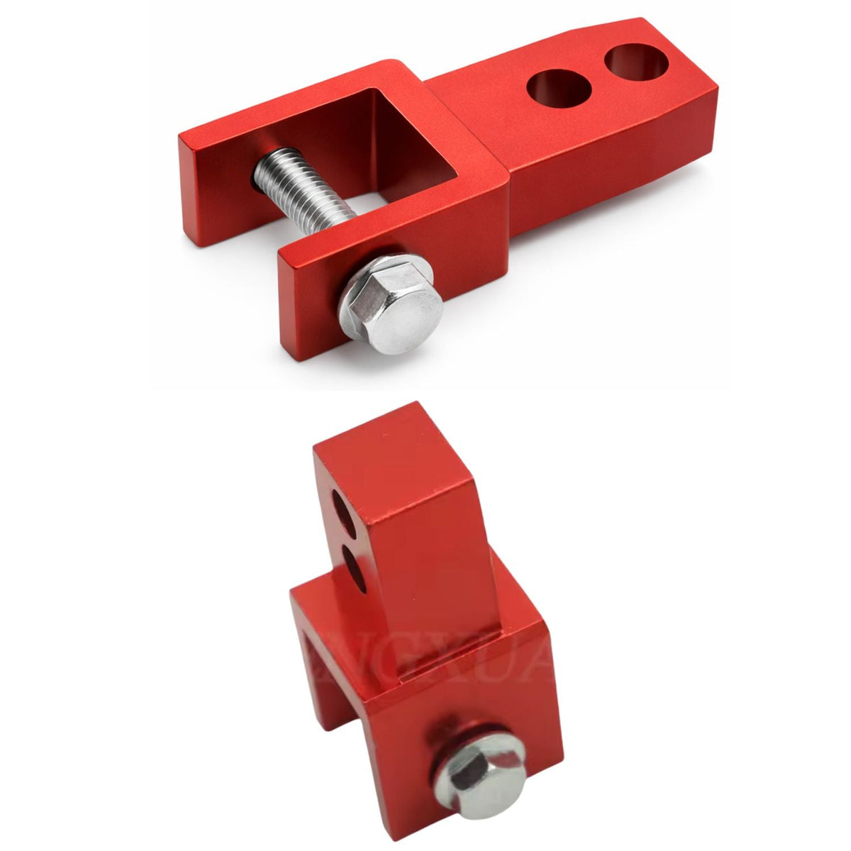 Adaptador elevador de amortiguador trasero para moto, aluminio CNC rojo - foto 2