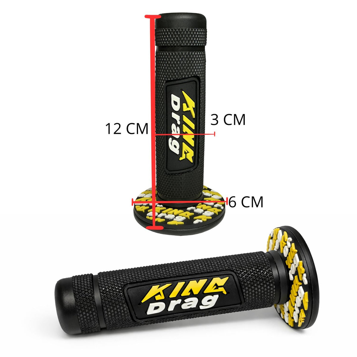 Puños de goma estilo racing para moto, antideslizantes, modelo King Drag - foto 2