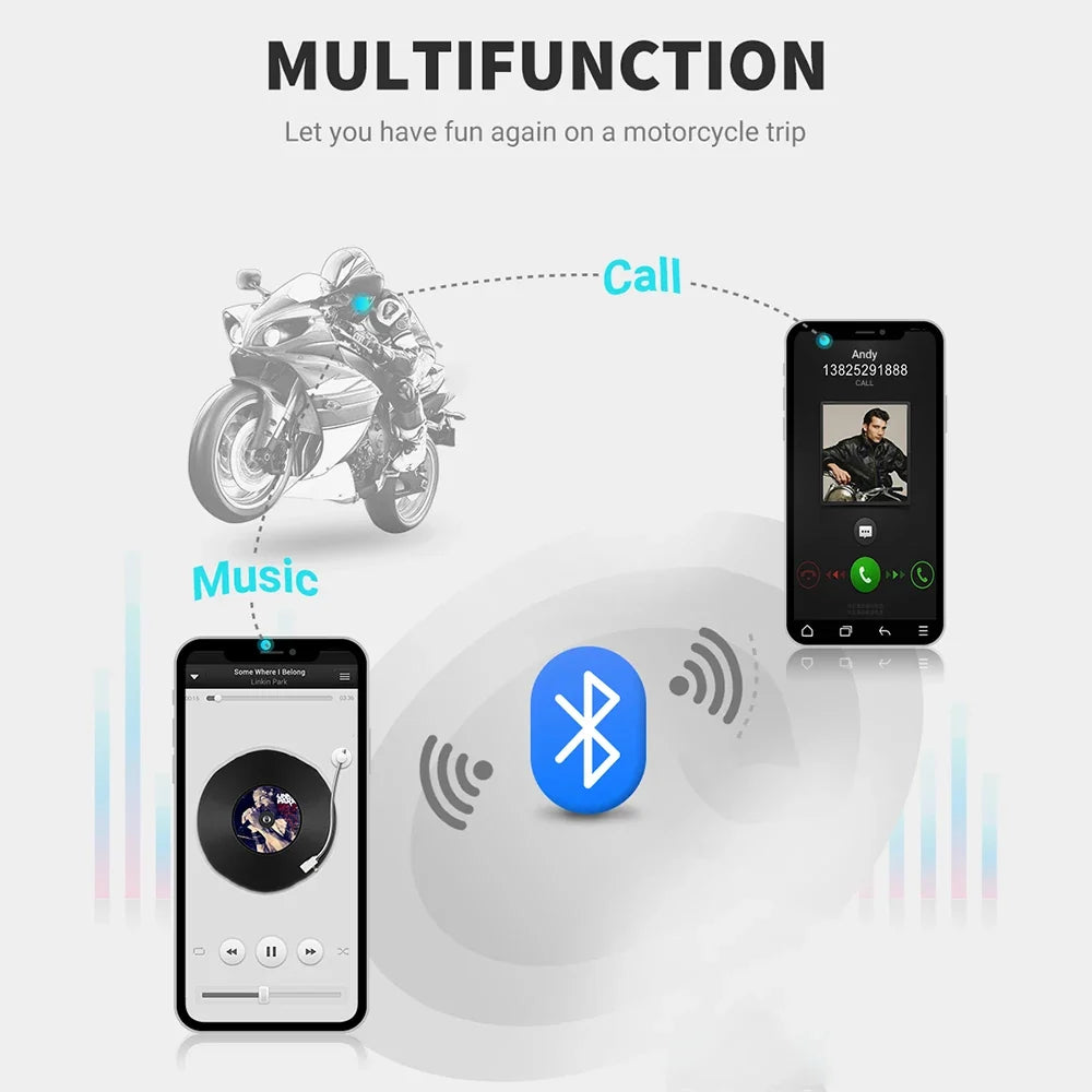 Auriculares Bluetooth 5.0 para casco de moto con altavoz y MP3 MTC036 - foto 4