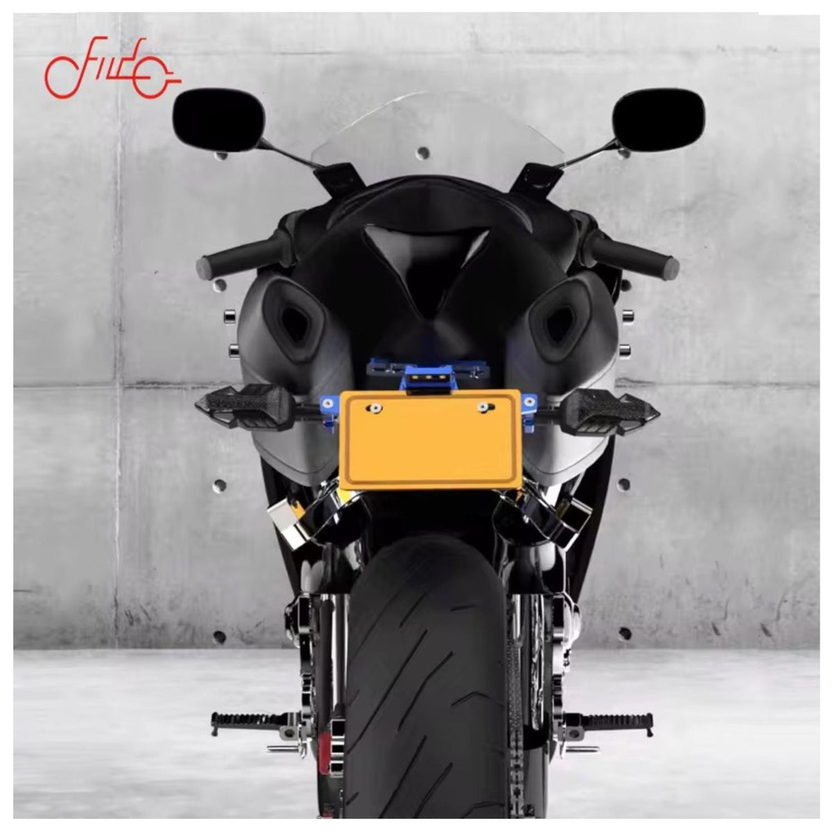 Porta placa trasero universal ajustable para moto en aluminio CNC - foto 5