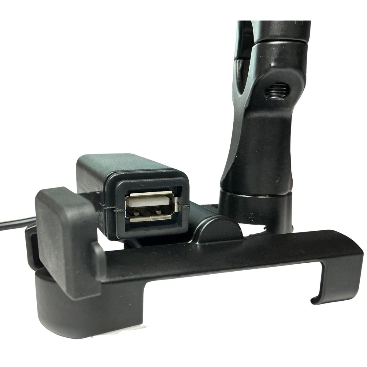 Soporte de celular para moto con carga USB, giro 360° y antivibración - foto 2