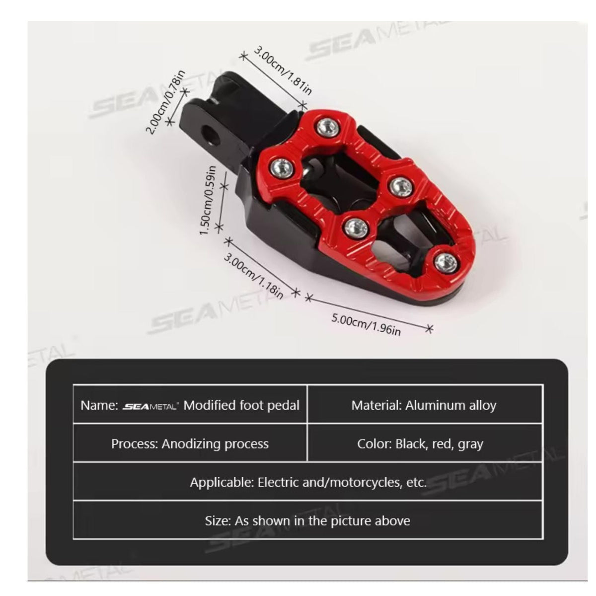 Estribos abatibles de aluminio antideslizantes para moto, negros - foto 3