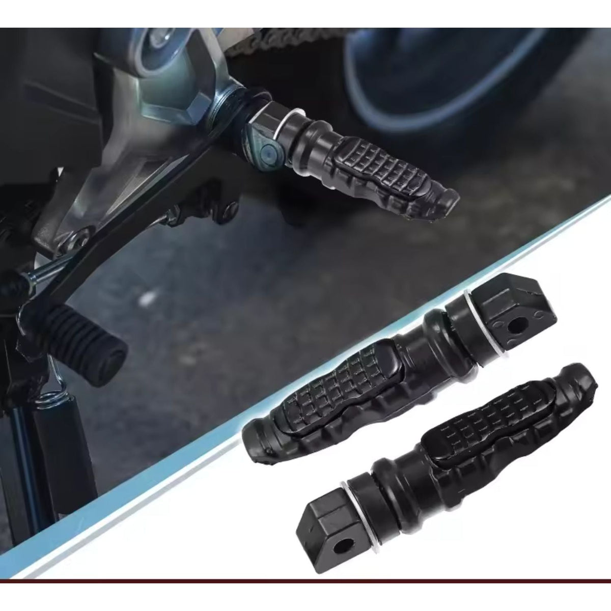 Estriberas plegables de aluminio CNC, negro mate, universales