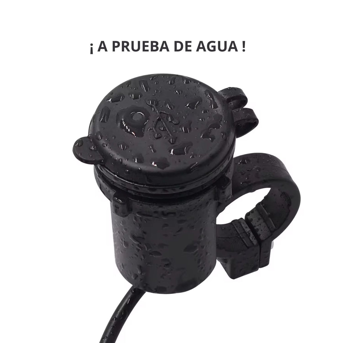 Cargador USB para moto con tapa protectora, para manubrio o retrovisor - foto 5