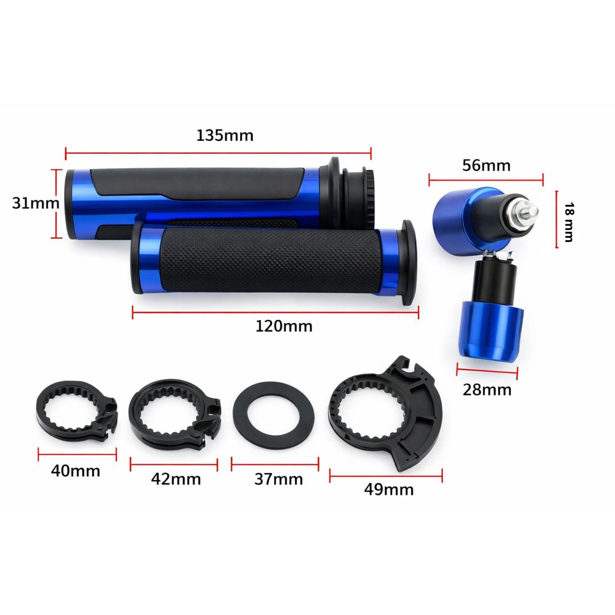 Kit de puños para moto con contrapesos antivibración, 22 mm (7/8 pulgada) - foto 3