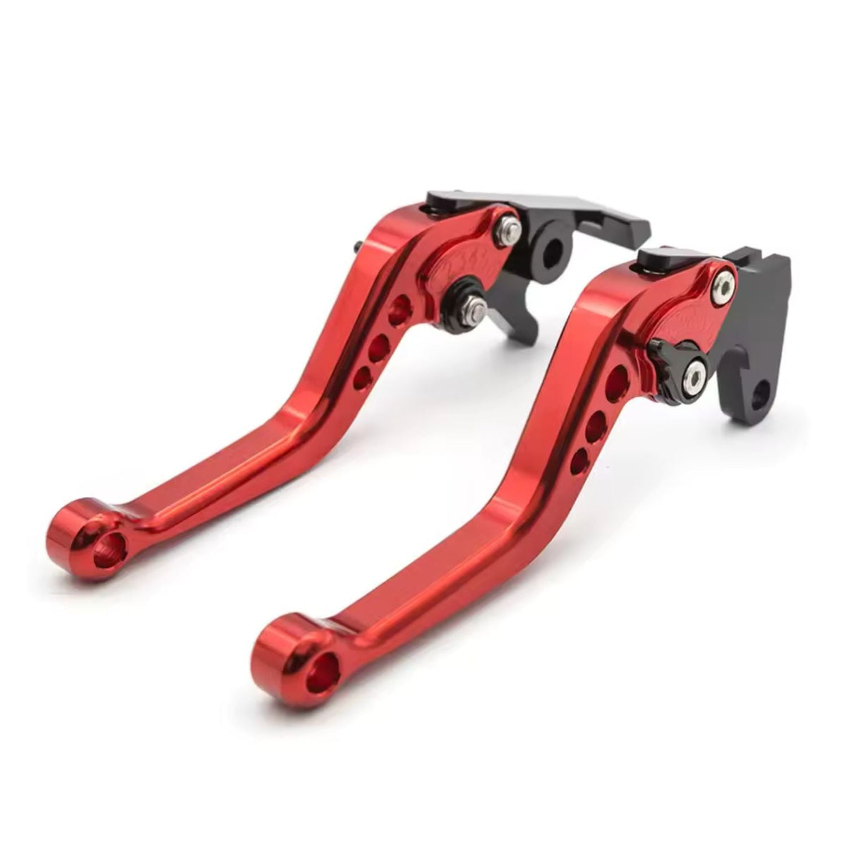 Par de manijas ajustables para moto, freno y clutch, rojo y negro - foto 4