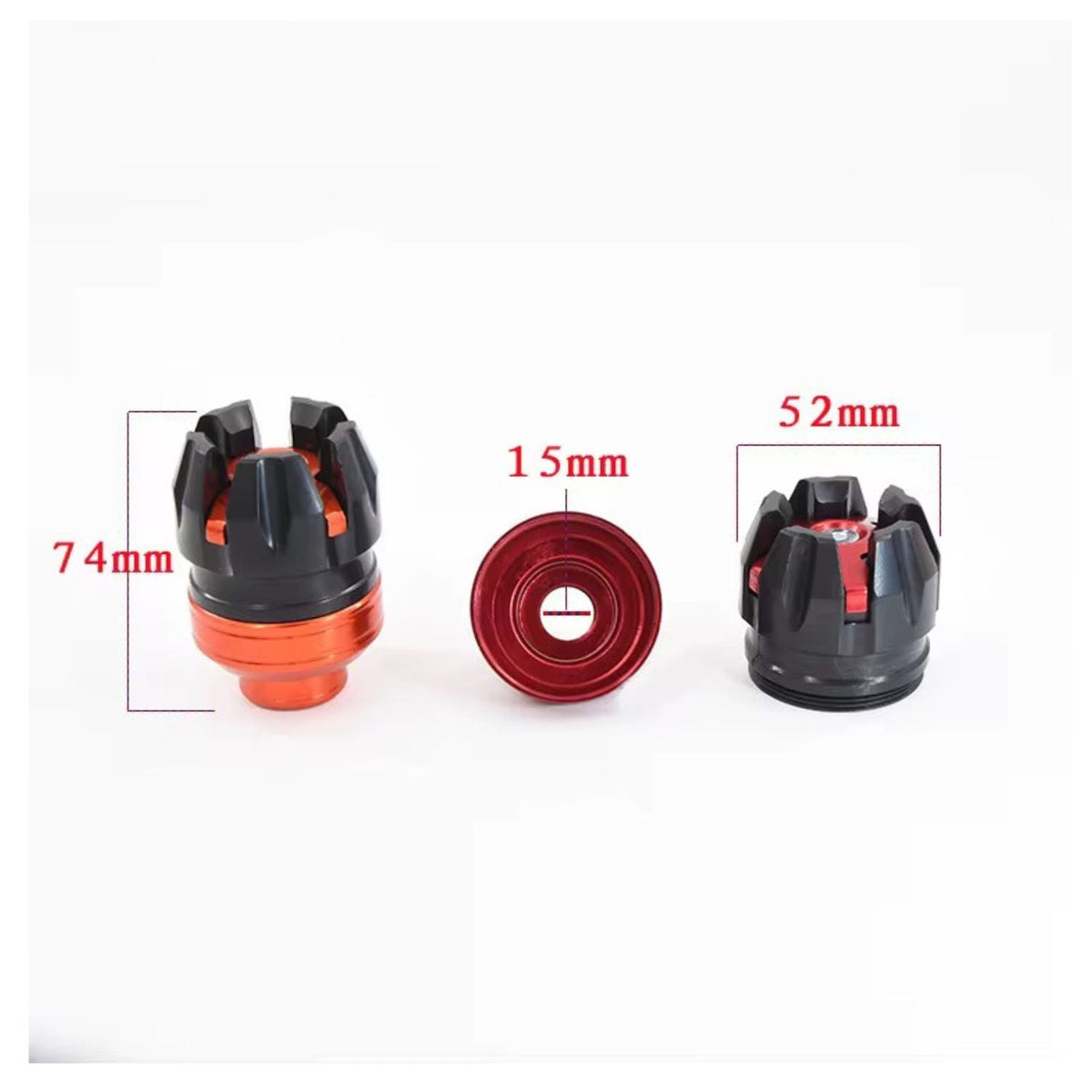 Sliders de eje para moto, protectores antigolpes estilo racing en negro - foto 2