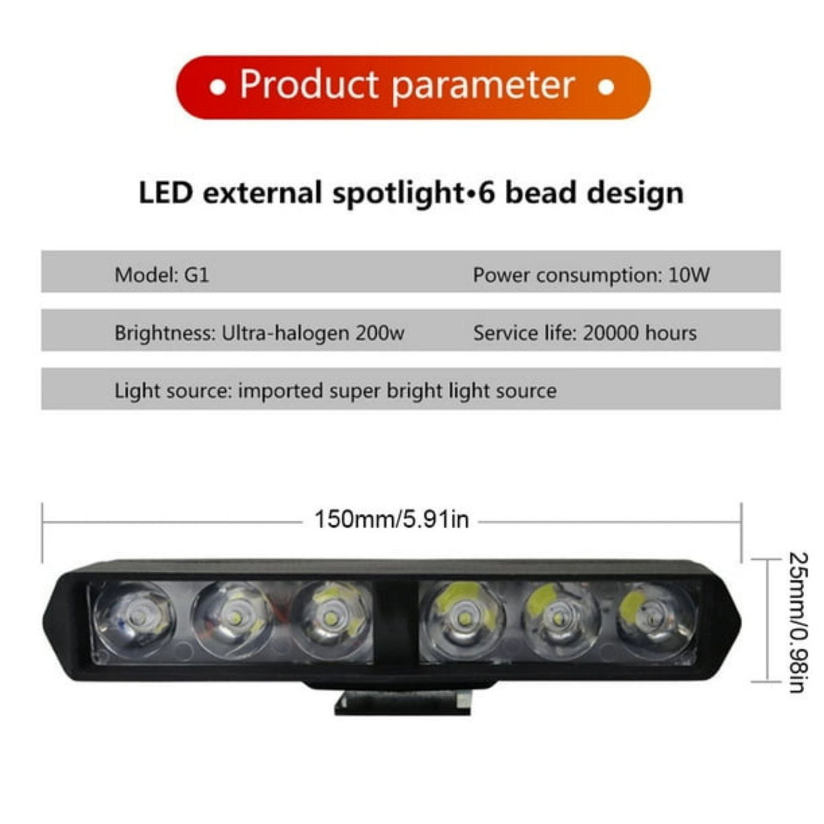 Barra de luz LED de 12V impermeable para moto MTC060 - foto 2