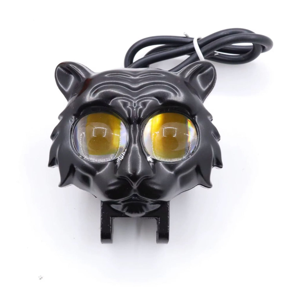 Faro LED auxiliar con diseño de cabeza de tigre y doble lente para moto, 12 V - foto 3