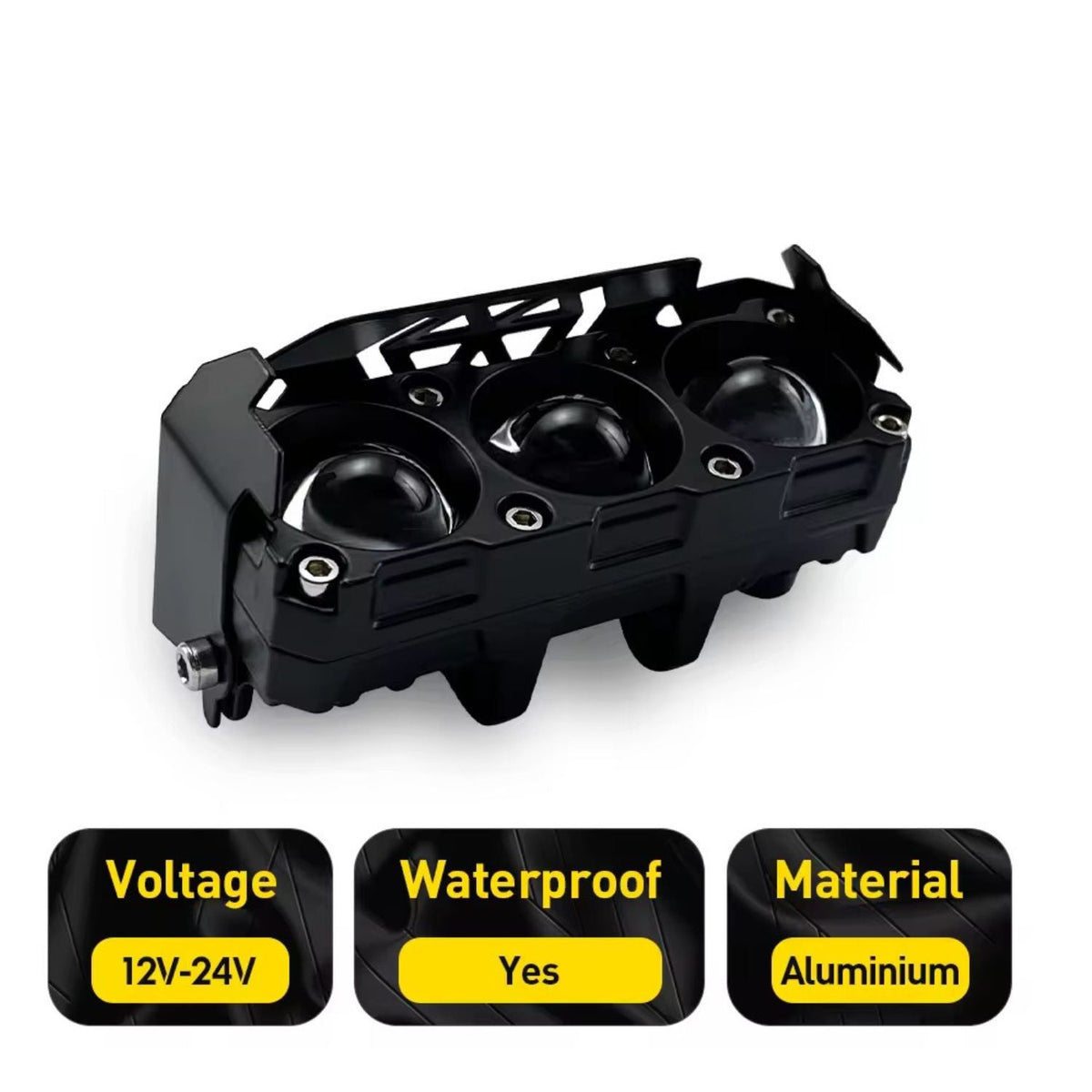 Faro LED auxiliar triple tipo proyector 12-24 V impermeable - foto 6