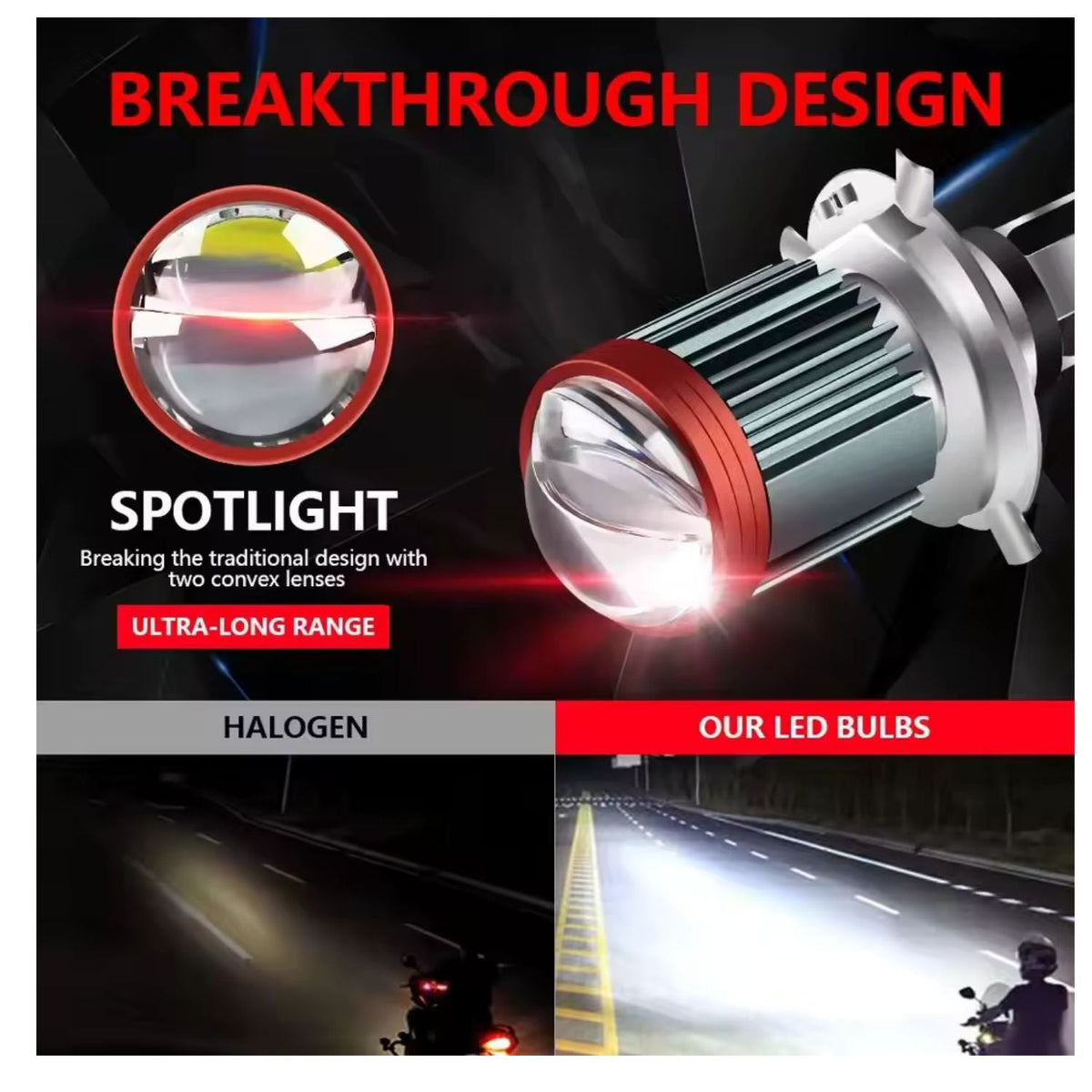 Foco LED tipo proyector para faro de moto, luz blanca o ámbar - foto 7