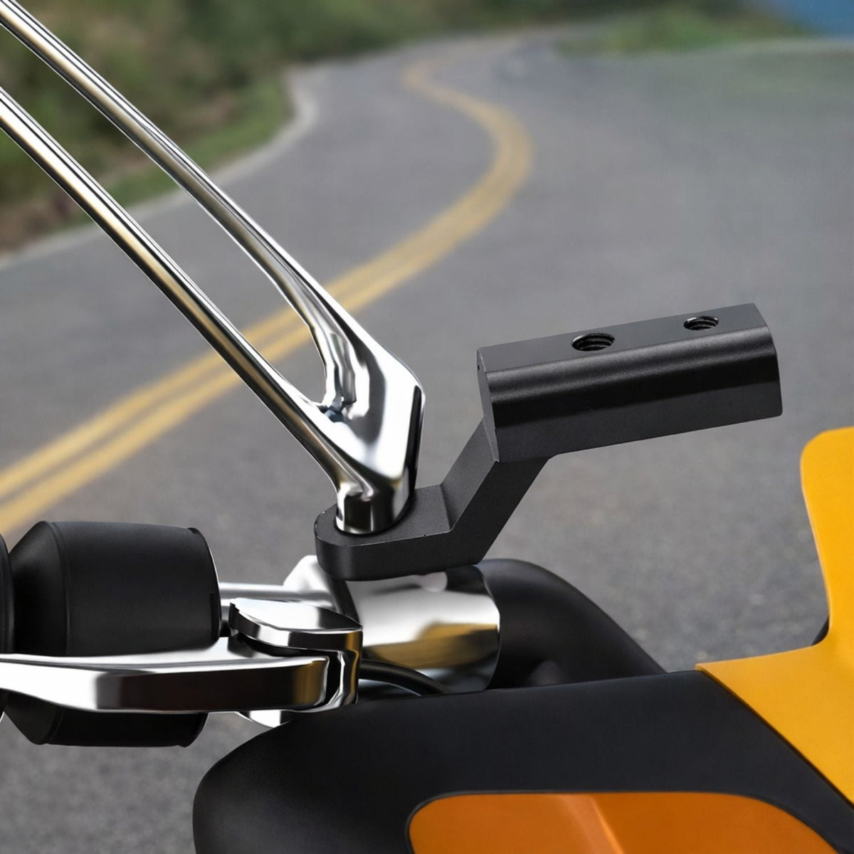 Extensor metálico para retrovisor de moto tipo L con doble rosca - foto 3
