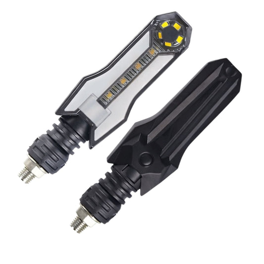 Par de direccionales LED tipo barra para moto con conectores bullet