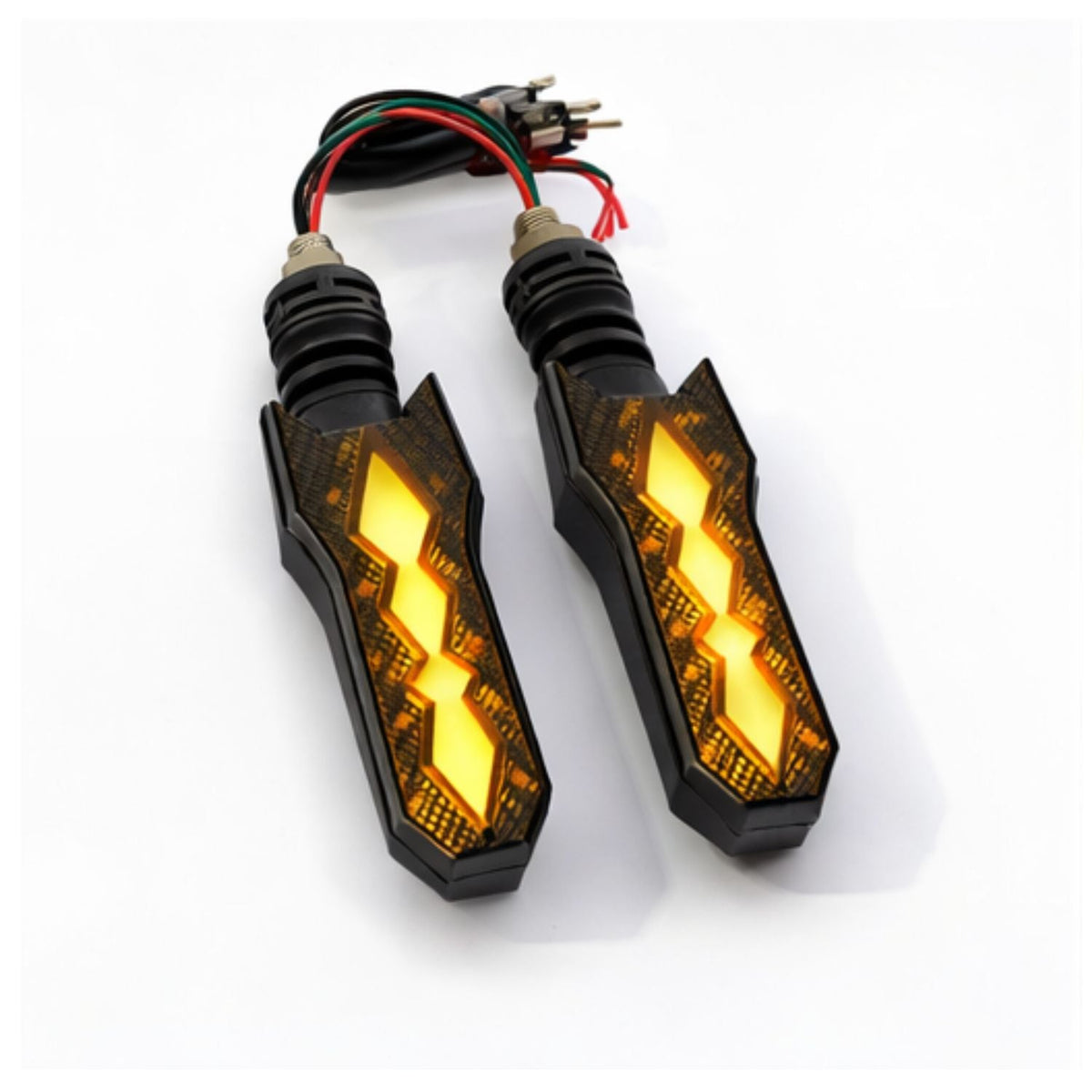 Par de direccionales LED ámbar slim para moto, estilo racing